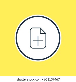 Vector Illustration Of Add Outline. Beautiful Workplace Element Also Can Be Used As Plus  Element.