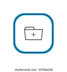 Vector Illustration Of Add Outline. Beautiful Folder Element Also Can Be Used As Plus  Element.