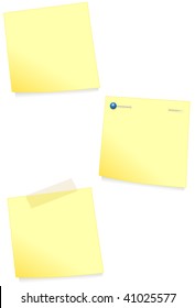 Vector illustration of adhesive a note paper (post it). All objects and details are isolated. Colors and white background color are easy to adjust/customize.