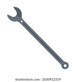 Ilustração vetorial de uma chave de gás ajustável isolada sobre fundo branco, ferramenta manual do encanador profissional para montagem de tubulação, reparação de encanamento, manutenção, trabalho de construção, uso de handyman