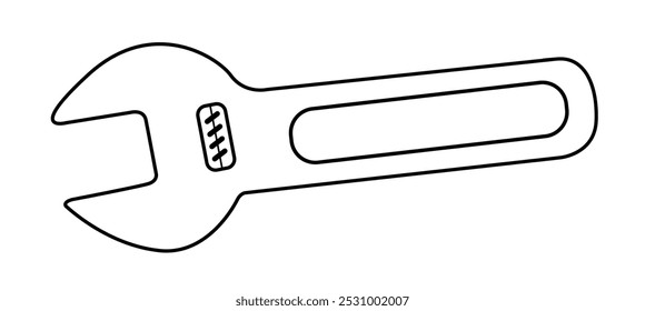 Vector illustration of adjustable spanner, Vector illustration of adjustable wrench