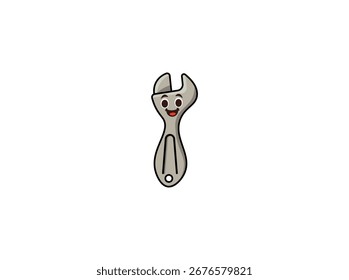 Ilustración vectorial de llave ajustable sobre fondo blanco	