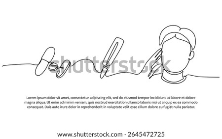Vector illustration of administering medication to patients. Modern flat in continuous line style.