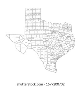 Vector Illustration Administrative Division Map Texas Stock Vector ...