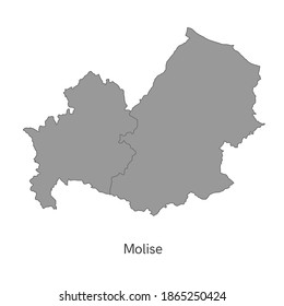 Vector illustration: administrative map of Molise with the names of cities and provinces.