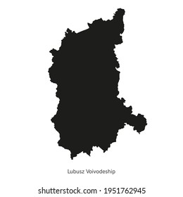 vector illustration: administrative map of Poland. Lubusz Voivodeship map