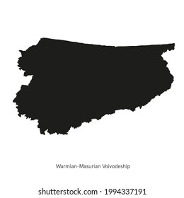 vector illustration: administrative map of Poland. Warmian-Masurian Voivodeship map with gminas