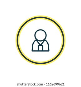 Vector illustration of administrator icon line. Beautiful network element also can be used as manager icon element.