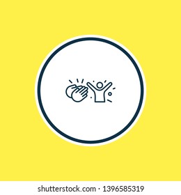 Vector illustration of admire icon line. Beautiful emoticon element also can be used as congratulation icon element.