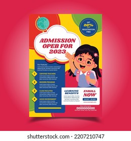 Vector Illustration of Admission Open Flyer, Poster