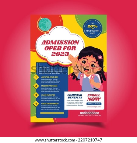 Vector Illustration of Admission Open Flyer, Poster