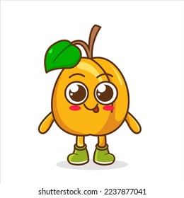 Vector illustration of adorable apricot character