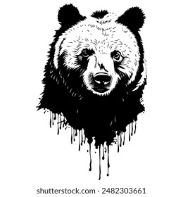 A vector illustration of an adorable bear, perfect for t-shirt stencil printing, logos, and digital designs. Add charming detail and playful style to your creative projects