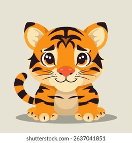 vector illustration adorable cute tiger