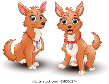 Vector illustration of Adorable dogs cartoon