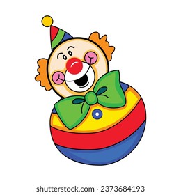 Vector illustration of Adorable happy clown