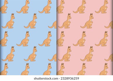 vector illustration of adorable kangaroo cub pattern image for paper printing or decoration