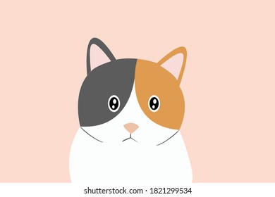 Ilustración vectorial de la cara de gatito Adorable