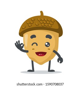 vector illustration of adorable nut mascot 