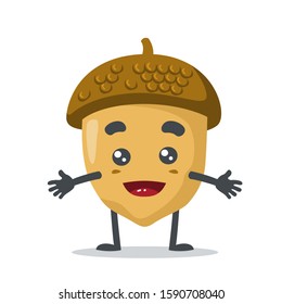 vector illustration of adorable nut mascot 