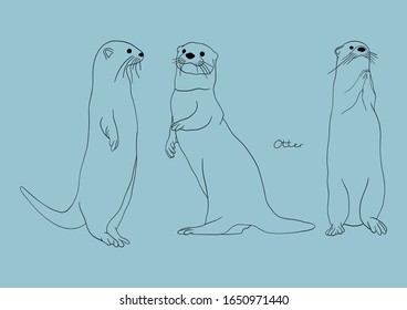 Vector Illustration of adorable Otter