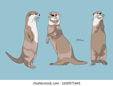 Vector Illustration of adorable Otter