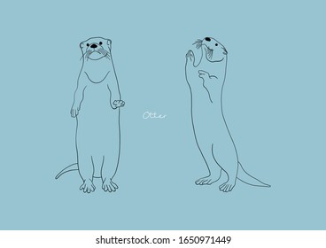 Vector Illustration of adorable Otter