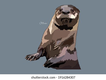 Vector Illustration of adorable Otter