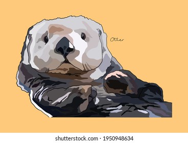 Vector Illustration of adorable Otter	