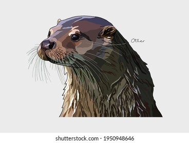 Vector Illustration of adorable Otter	