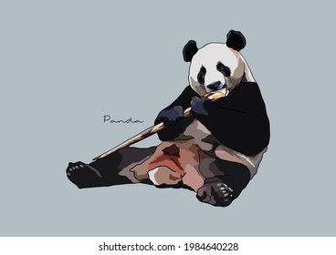 Vector Illustration of  adorable Panda
