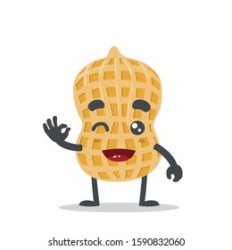 vector illustration of adorable peanut mascot 