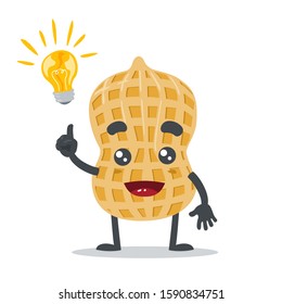 vector illustration of adorable peanut mascot, got idea 