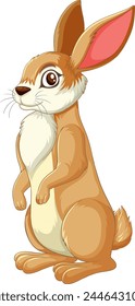 Vector illustration of an adorable standing rabbit
