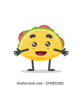 vector illustration of adorable taco mascot