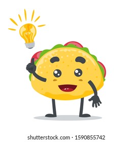 vector illustration of adorable taco mascot, got idea