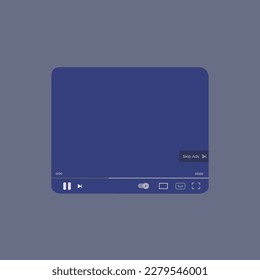 Vector Illustration ads video player interface template