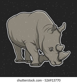 Vector illustration adult rhino