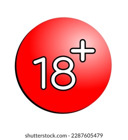 vector illustration of adults content only age restriction 18 plus years old icon on white background