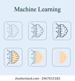 Vector illustration Advanced Machine Learning editable icon set