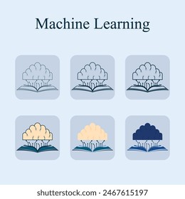 Vector illustration Advanced Machine Learning editable icon set