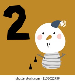 vector illustration of advent calendar page in scandibavian style for kids room