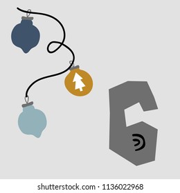 vector illustration of advent calendar page in scandibavian style for kids room