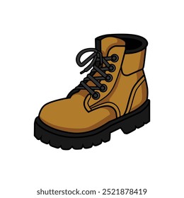 Vector illustration of adventure shoes, mountain shoes, expedition shoes - Back to nature