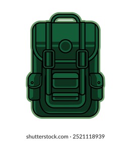 Vector illustration of adventurer bag, mountain bag, expedition bag - Back to nature