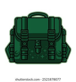 Vector illustration of adventurer bag, mountain bag, expedition bag - Back to nature