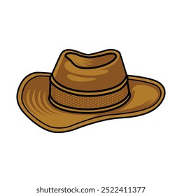 Vector illustration of adventurer hat, mountain hat, cowboy hat, expedition hat - Back to nature