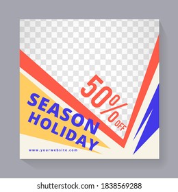 Vector illustration of advertisement Editable minimal square banner template. Suitable for social media post and web ads. Sale promotion and digital marketing. Special price, discount up to 50%.