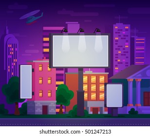 Vector illustration of an advertising billboard