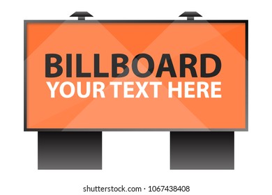 Vector illustration of advertising billboard with illumination